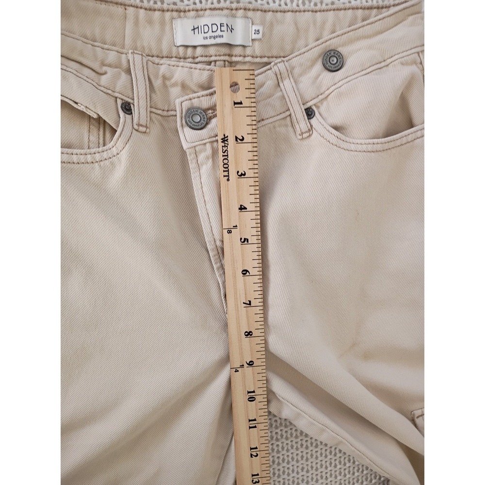 Hidden Jeans Khaki Cargo Pants Straight Leg Tan Utility Y2K Minimalist Size 25 - Picture 9 of 13